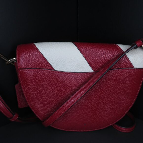 Coach Light Piercing Ellen Red Chalk Candy Cane Mini Crossbody Bag - Picture 5 of 8